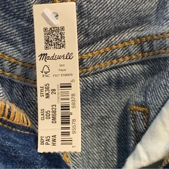 NWT Madewell Denim Dolphin-Hem Rigid Denim A-Line Blue Jean Mini Skirt 28 $79.50 - Picture 11 of 12